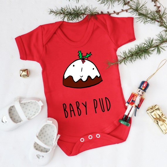 baby boy christmas pudding outfit