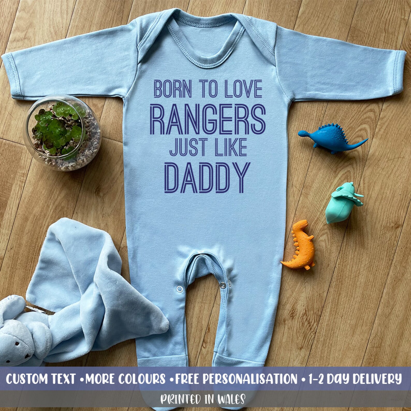 Born To Love Rangers Like Daddy BABYGROW Super Cute Baby Grow Etsy