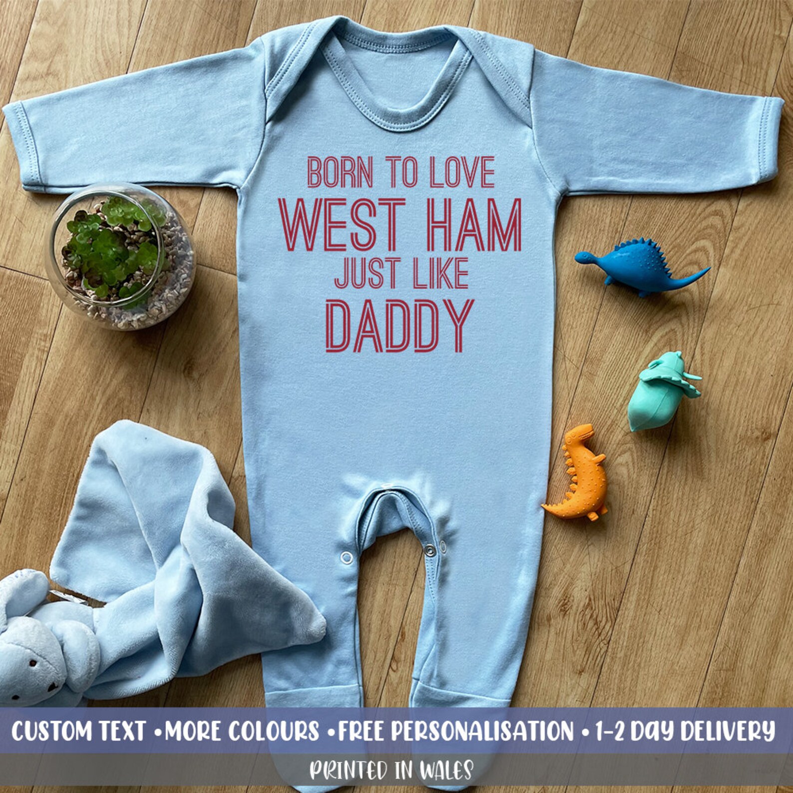 Born To Love West Ham Like Daddy BABYGROW Super Cute Baby Grow | Etsy