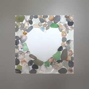 Heart pebbles shells
