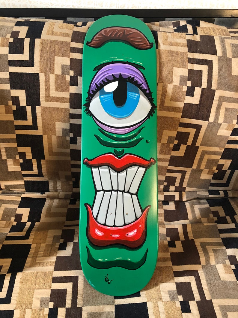 CUSTOM Hand Painted Skateboard Lowbrow Portrait Handmade Etsy