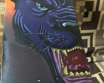 Hand Painted Skateboard Black Panther Handmade Acrylic Painted