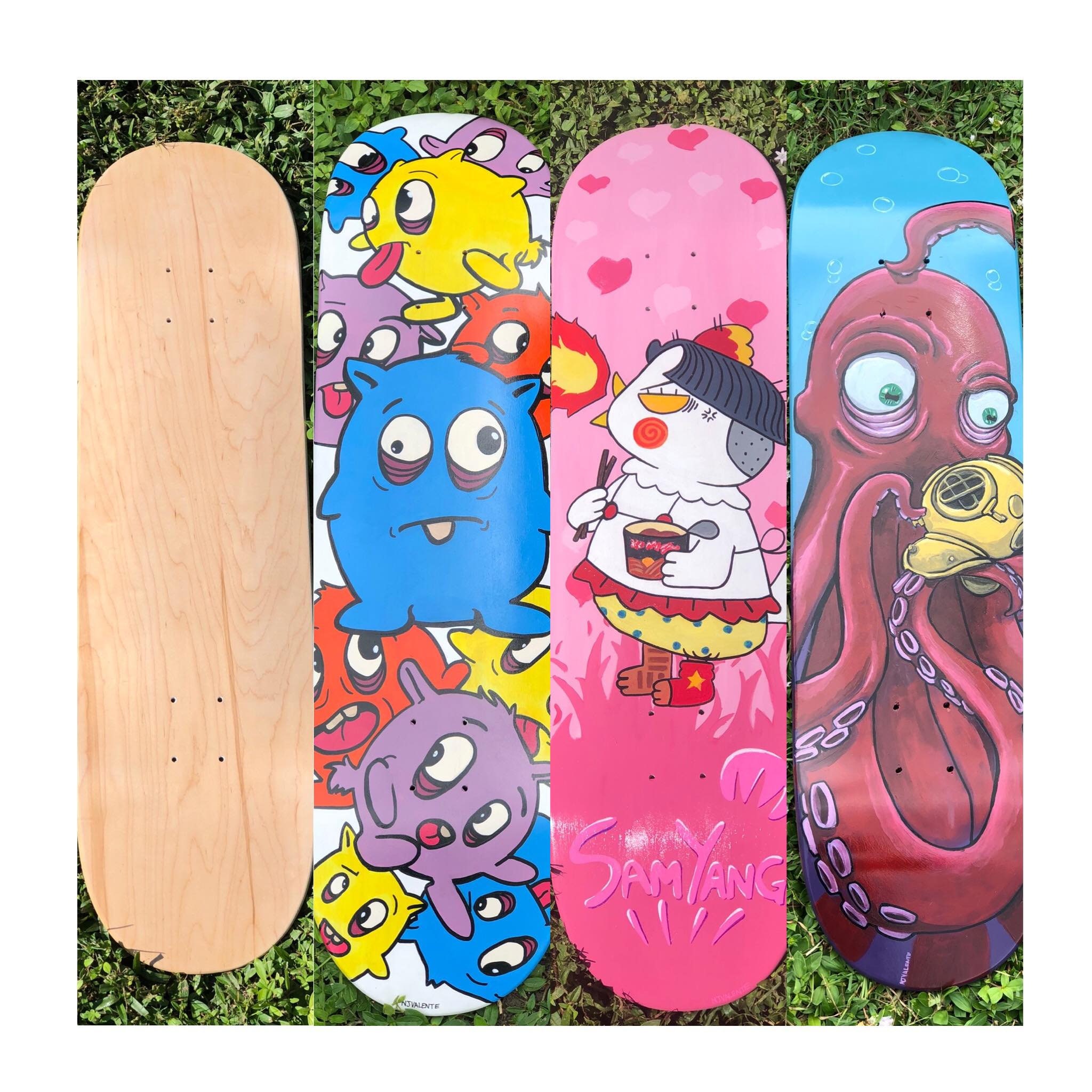 CUSTOM Hand painted skateboard Lowbrow Portrait handmade Etsy