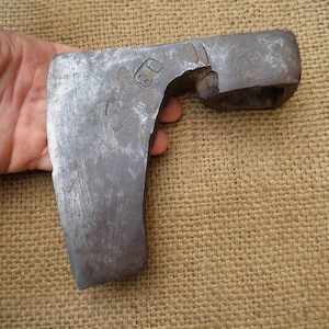 Seltene antike bärtige Fällaxt Kopf Schmied Handgeschmiedetes Beil Vintage