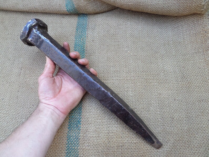 Huge 7 shops lb! Hand Forged Antique Log Splitting Wedge Cold Chisel Vintage