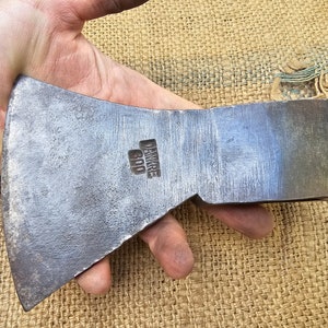Vintage tysk yxa "DANKRE" - "OCHSENKOPF" Yxa Camping Bushcraft Skog Antik Avverkning Klyvning Logging
