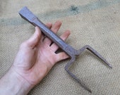 Decorated Sickle Peening Anvil Scythe Wrought Iron Vintage Antique 19th Century Active