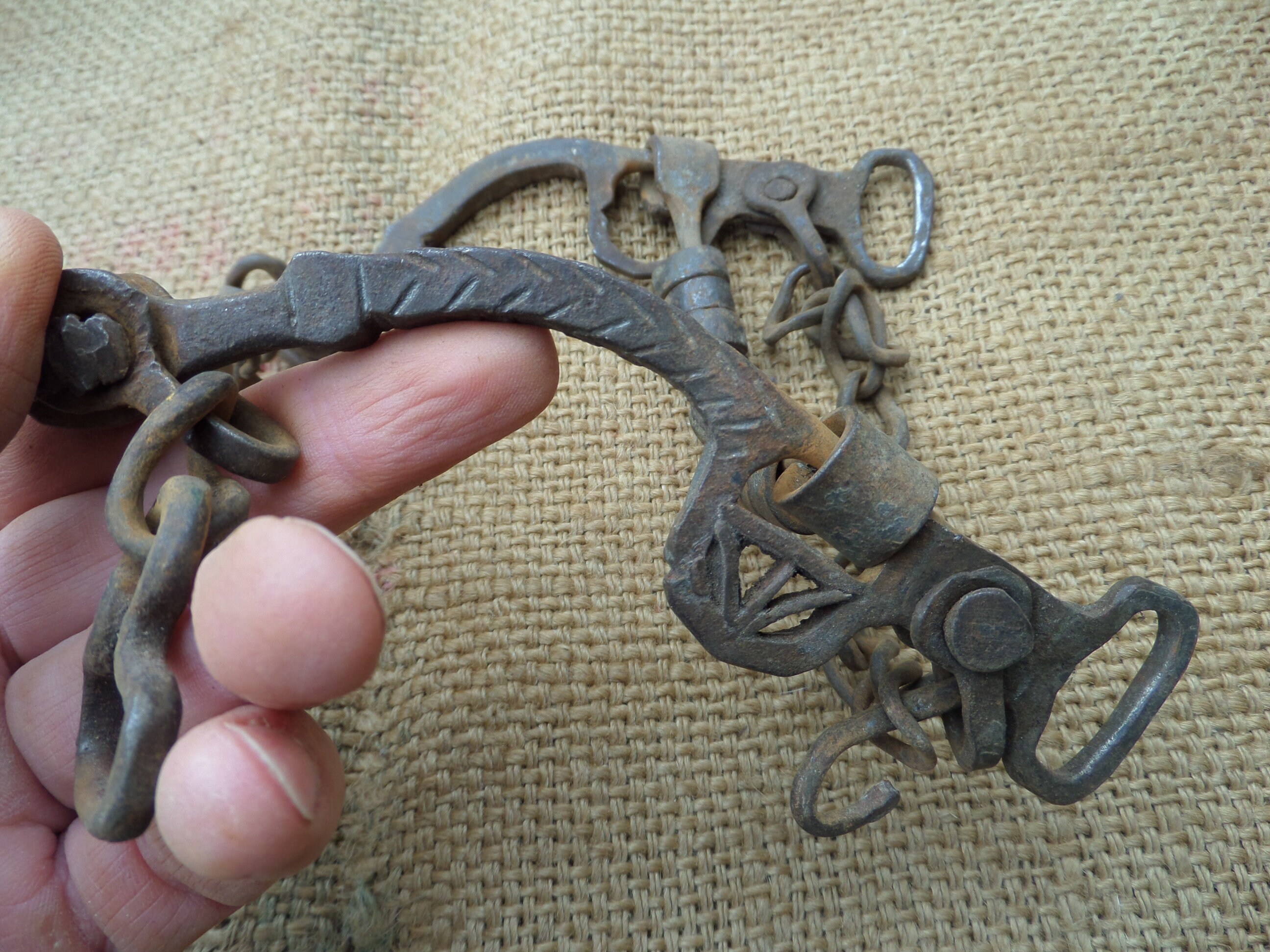 Antique Decorated Horse Harness Bit Ottoman Empire Hand Forged Iron