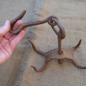 Antike Pivot hängen Haken Vintage Kamin Enthäutung Haken Schmiedeeisen Küche Workshop Bauernhaus