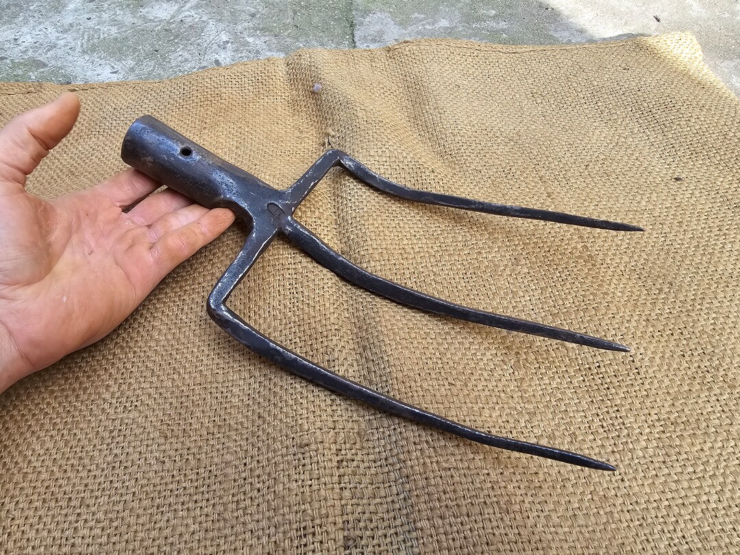 Big Antique Vintage Fork Pitchfork Rake Hand Forged Vintage - Etsy