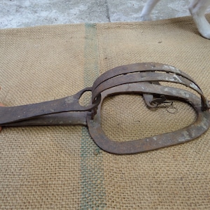 Antique Vintage Animal Trap Wrought Iron Blacksmith Hand Forged
