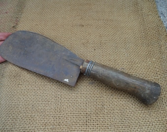 Scarce Vintage &quot;AUGUST HELSPER&quot; Chief Meat Chopper Cleaver Hatchet Cook Tool Knife