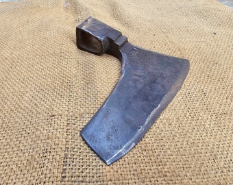 Vintage Antique Axe Head Goosewing Carpenter's Side Hewing Hatchet Wrought Iron Blacksmith Hand Forged