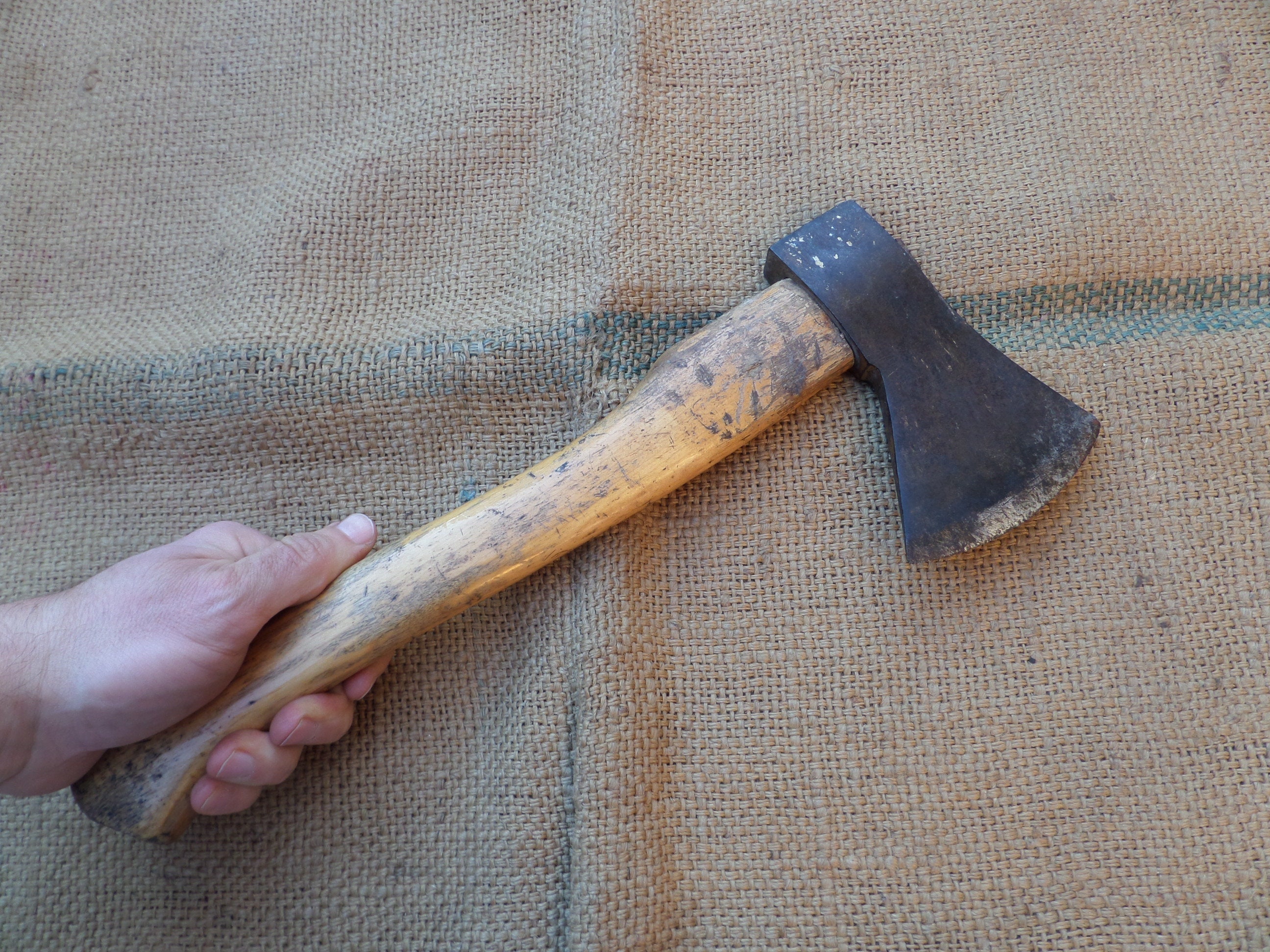 Small German vintage axe hatchet bushcraft woodcraft tactical hand forger antique wood carving