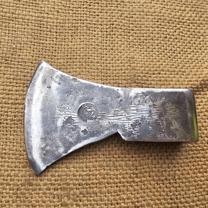 Vintage tysk yxa "SHW Fredrichstal" Yxa Camping Bushcraft Skog Antik Avverkning Klyvning Logging
