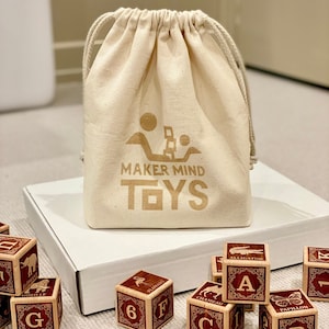 Premium Quality Cotton Canvas Drawstring Bag (holds up to 30 blocks)