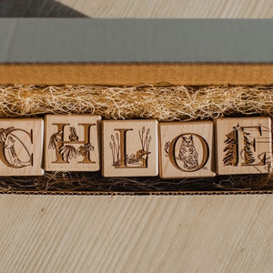 Personalized Maple Wood Name Blocks: Nature-Themed Nursery Decor