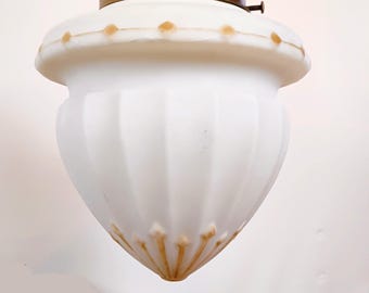 Restored Antique Milk Glass Pendant Light
