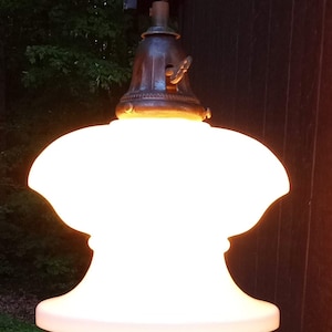 Handcrafted Milk Glass Pendant Light - Vintage Lighting Decor