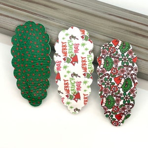 Grinch Inspired Hair Clips Christmas Faux Leather Hair Accessories