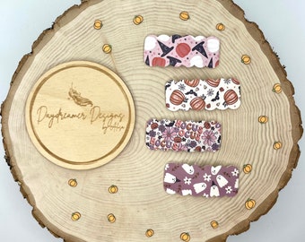 Halloween Hair Clips: Vegan Leather Barrette, Spooky Girls Accessories