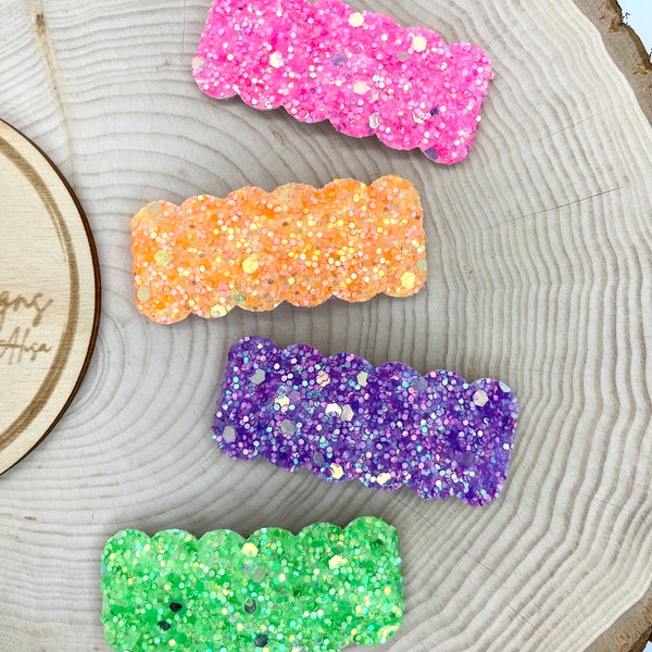 Neon Glitter Hair Clips Summer Barrettes Girls Accessories