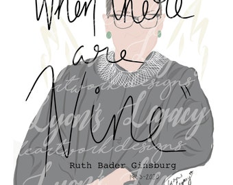 Ruth Bader Ginsberg digital Art INSTANT DOWNLOAD