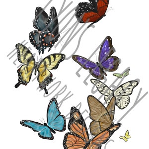 INSTANT DOWNLOAD Watercolor Butterflies