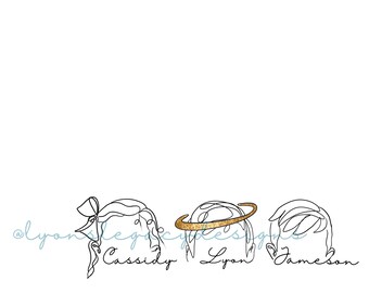 Continuous Line Head Drawings DIGITAL