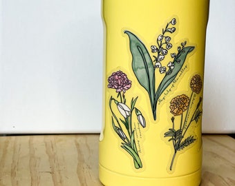 Birth month flower stickers