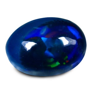 OPAL BLACK NATURAL Gemstone / 4.100 Cts Blue Multicolor Natural Welo Black Opal Oval Loose Gemstones / Natural Black Opal Ring / Watch Video