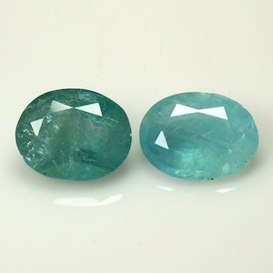 2.00 Ct Natural Grandidierite Gemstones: Bluish Green Oval Cut Pair