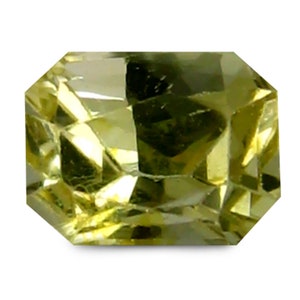 Zafiro natural extraído de la tierra de Ceilán. Piedra preciosa de zafiro amarillo natural sin calentar de talla radiante de clase mundial de 0,800 cts de Sri Lanka. Anillo de zafiro