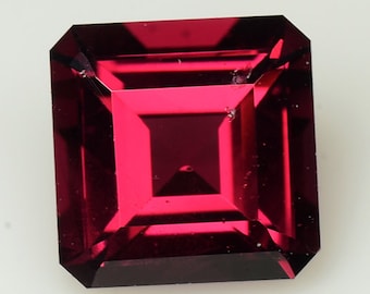 Piedra preciosa de granate rodolita natural: 1,36 cts, corte princesa cuadrado rosa púrpura