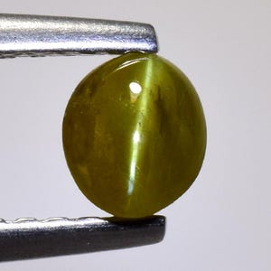 NATURAL CHRYSOBERYL CAT&#39;S EYE_ 0.40 Ct & 5x4x2.5 mm _ Yellowish Green Color Natural Unheated Chrysoberyl Cat&#39;s Eye Loose Gemstones Sri lanka