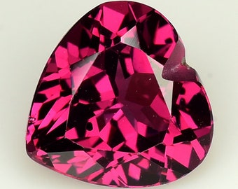 Granate rodolita natural: piedra preciosa de corte de corazón rosa púrpura de 1,45 cts