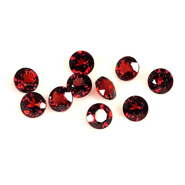 PYROPE-ALMANDINE NATURAL GARNET_  2.25 Ct& 3.5 mm_ Pyrope Natural Red Garnet Round 3.5mm cut 10 Pcs Lot Loose Gemstones/ Garnet ring Pendant