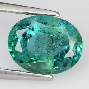 GIT CERTIFIED NATURAL EMERALD_ 1.56 Ct- Green Color Natural Emerald Brilliant Step Oval cut Loose Gemstone / Natural emerald ring /Ref Video