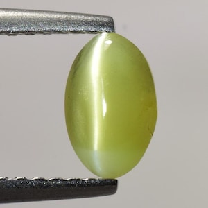0.86 Ct & 7x4.5x2.5 mm_ NATURAL CHRYSOBERYL CAT&#39;S EYE_ Yellowish Green Color Unheated Natural Chrysoberyl Cat&#39;s Eye Loose Gemstone Sri lanka