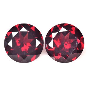 8.20 Ct (2 Pc's) Natural Pyrope-Almandine Garnet: 10mm Round Cut Pair Red Garnet Loose Gemstones | Natural Red Garnet Gemstone | Ref VIDEO