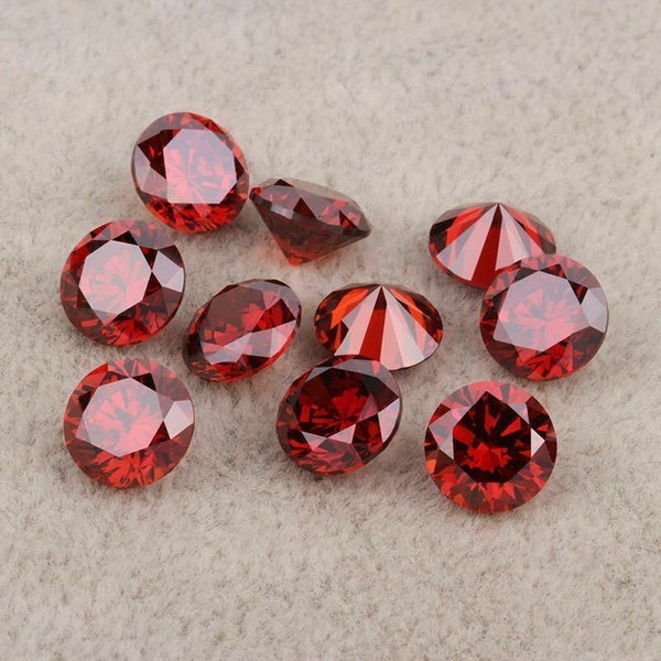 PYROPE-ALMANDINE NATURAL GARNET_ 9.65 Ct & 6x6x3.5 mm_ Natural Red Garnet Round 6mm Cut 10Pc's Loose Gemstones / Garnet Jewelry / Red Garnet