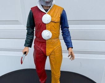 Anpassad 1/4-skala NECA Michael Myers Horror – Clown – Handmålad OOAK Slasher-samlarobjekt – Halloween-displaydetalj