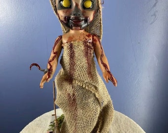 Anpassad Disney Animator Docka OOAK "HARVEST WITCH" Ond Skräck Halloween Dekor