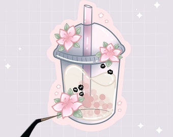 Pink Boba Tea Sticker