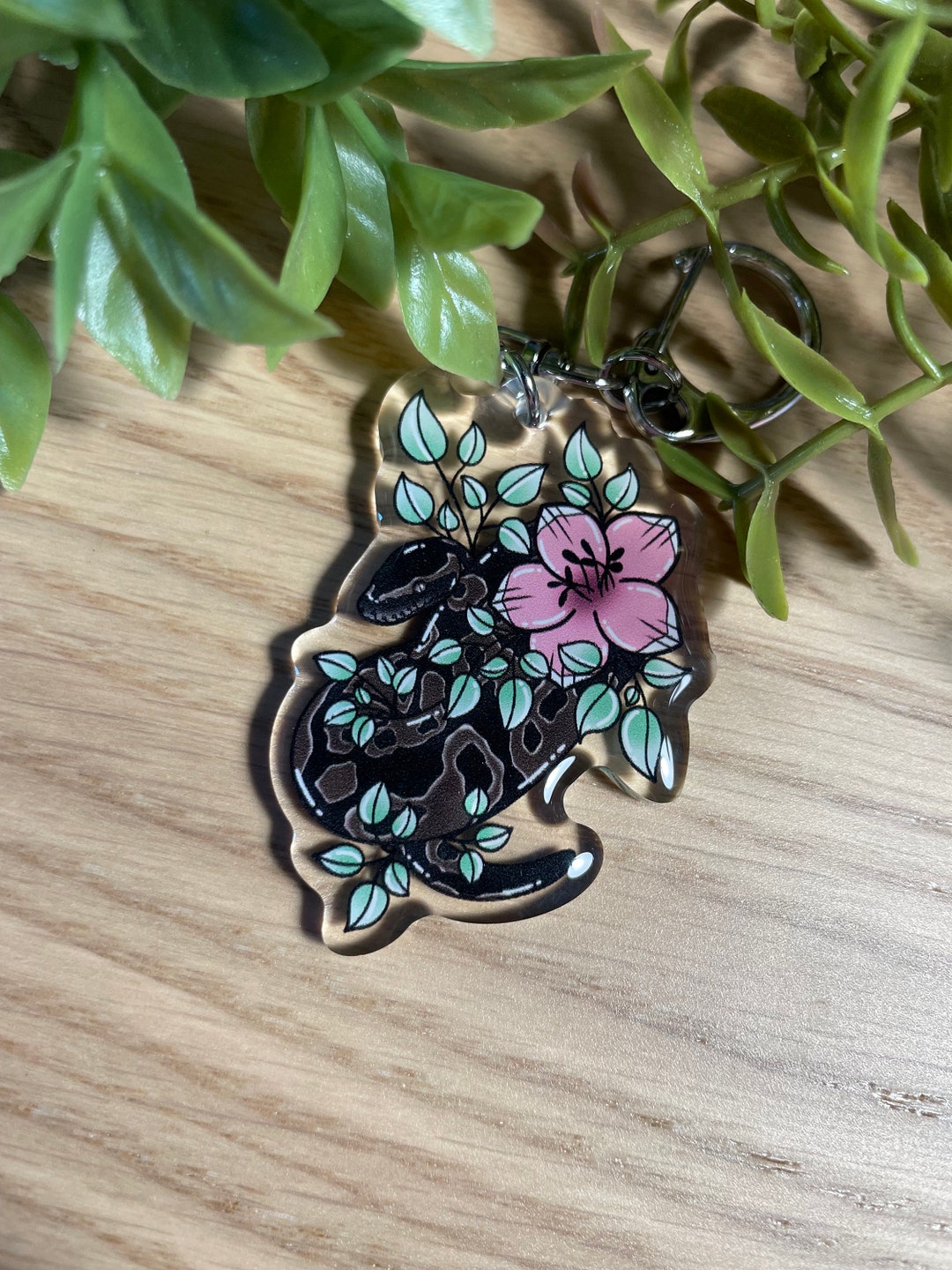 Normal Ball Python Keychain L Keyring L Keychain L Reptileart Etsy Sweden