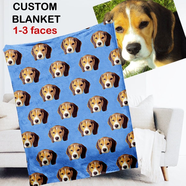 Personalized Photo Pet blanket, Custom Pet Face blanket, Picture Blanket ,Personalized Dog Mom Gift,Collage Pattern Blanket ,Dorm Blanket