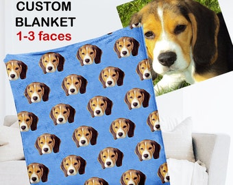 Personalisierte Foto Haustier Decke, Benutzerdefinierte Haustier Gesicht Decke, Bild Decke, personalisierte Hund Mama Geschenk, Collage Muster Decke, Wohnheim Decke