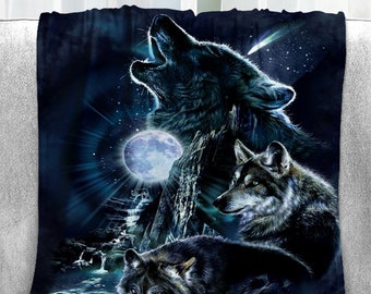 Wolf Blanket Etsy