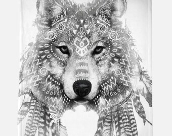 Wolf Blanket Etsy
