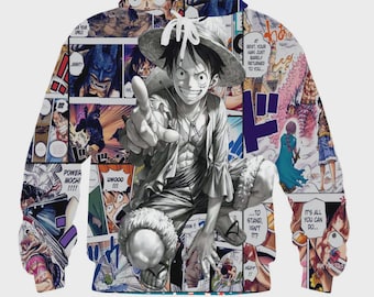 Moletom com capuz One Piece - Moletom com estampa total - Moletom com estampa completa, Moletom para presente, Moletom para festa
